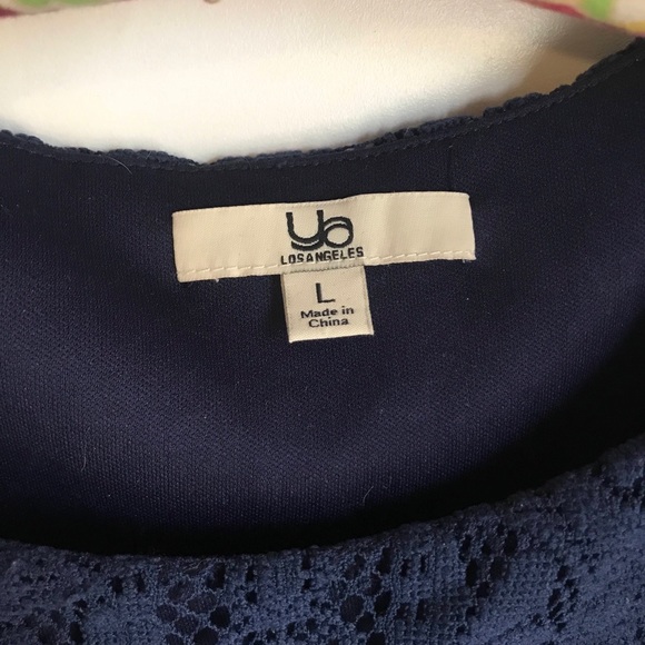 Navy Blue Lace Dress - Picture 3 of 4